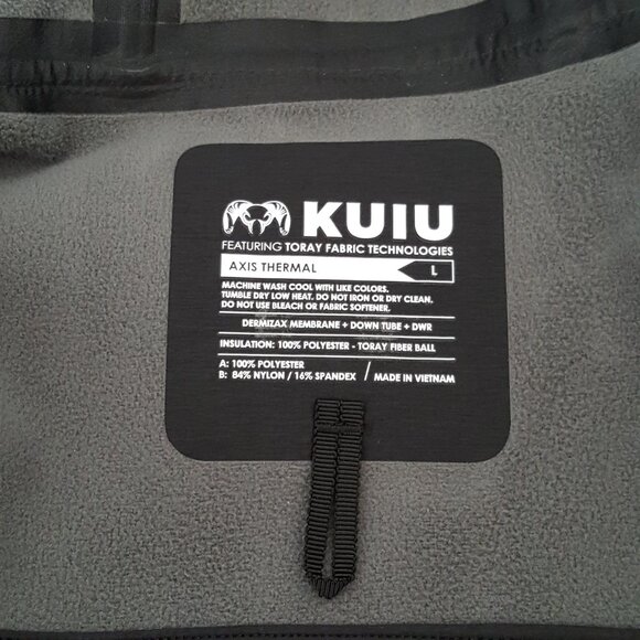 $349 KUIU Axis Thermal Hybrid Hooded Jacket Carbon Black L Waterproof Windproof - Picture 9 of 15